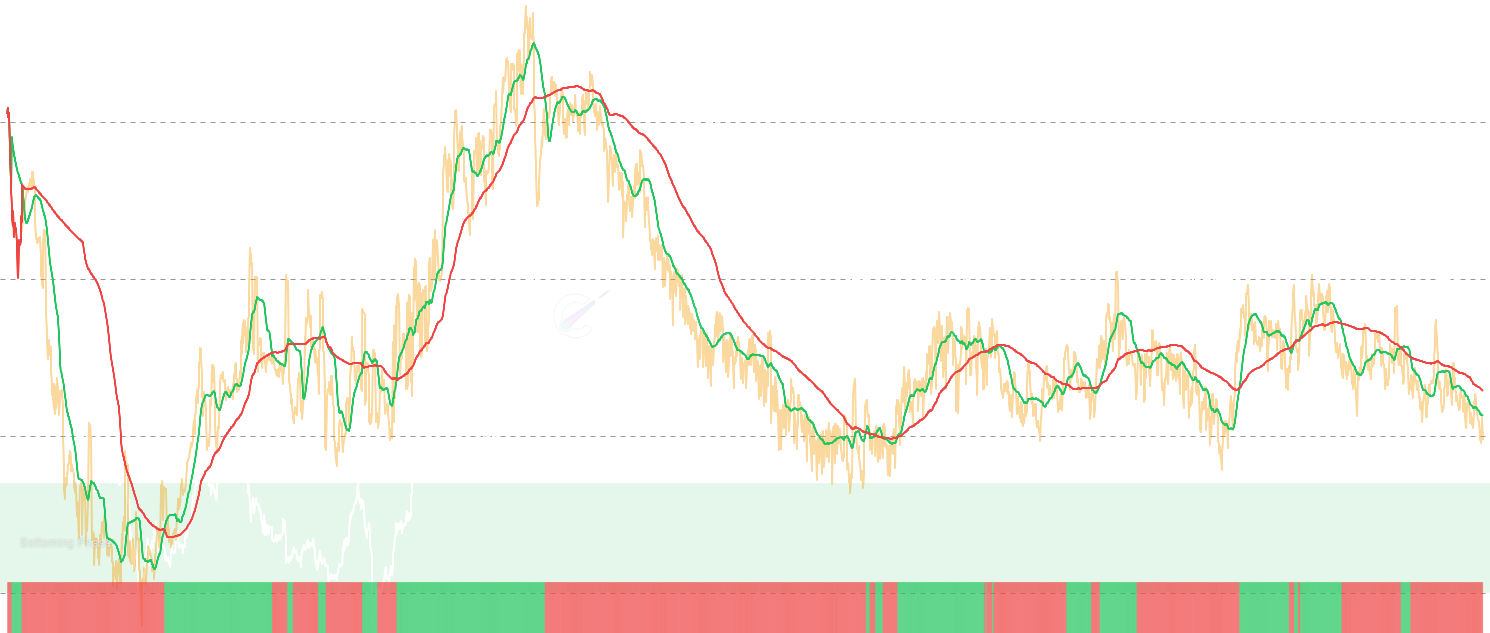 ADA SLRV Ratio - David Puell's SLRV Ratio compares short-term coin movement activity against intermediate-term holding patterns, measuring the balance between active spending and patient accumulation. Extreme low values historically mark accumulation zones.